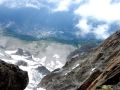 Depuis la Brèche Balfour le glacier des Nantillons et Chamonix