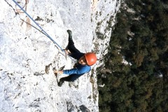 Matthieu en 1984. Il a 9 ans et il serre déjà bien les prises !